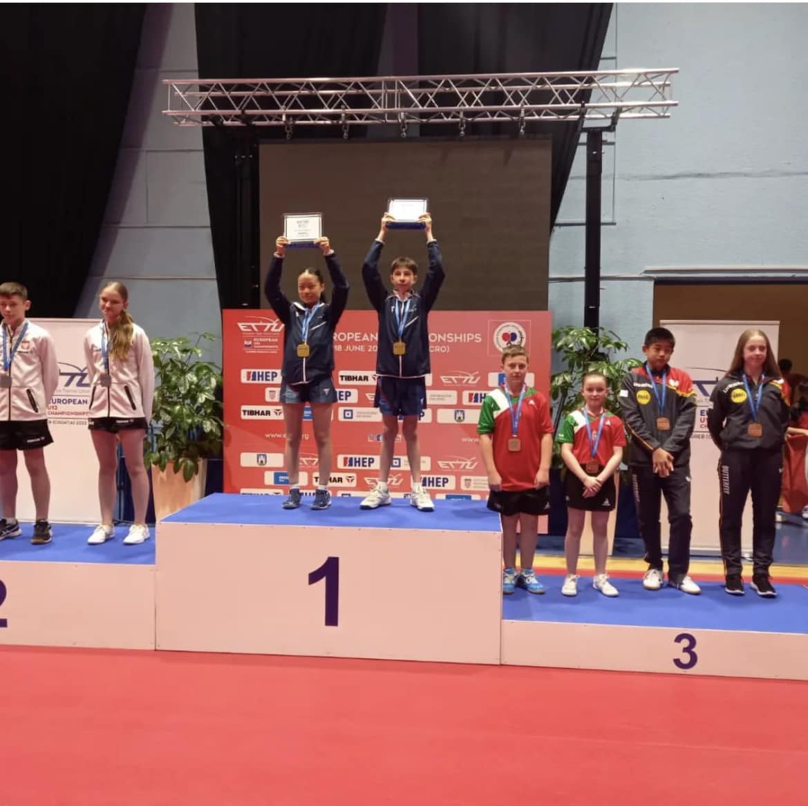 Titouan Morel-Gonzales Champion d’Europe U13 double mixte